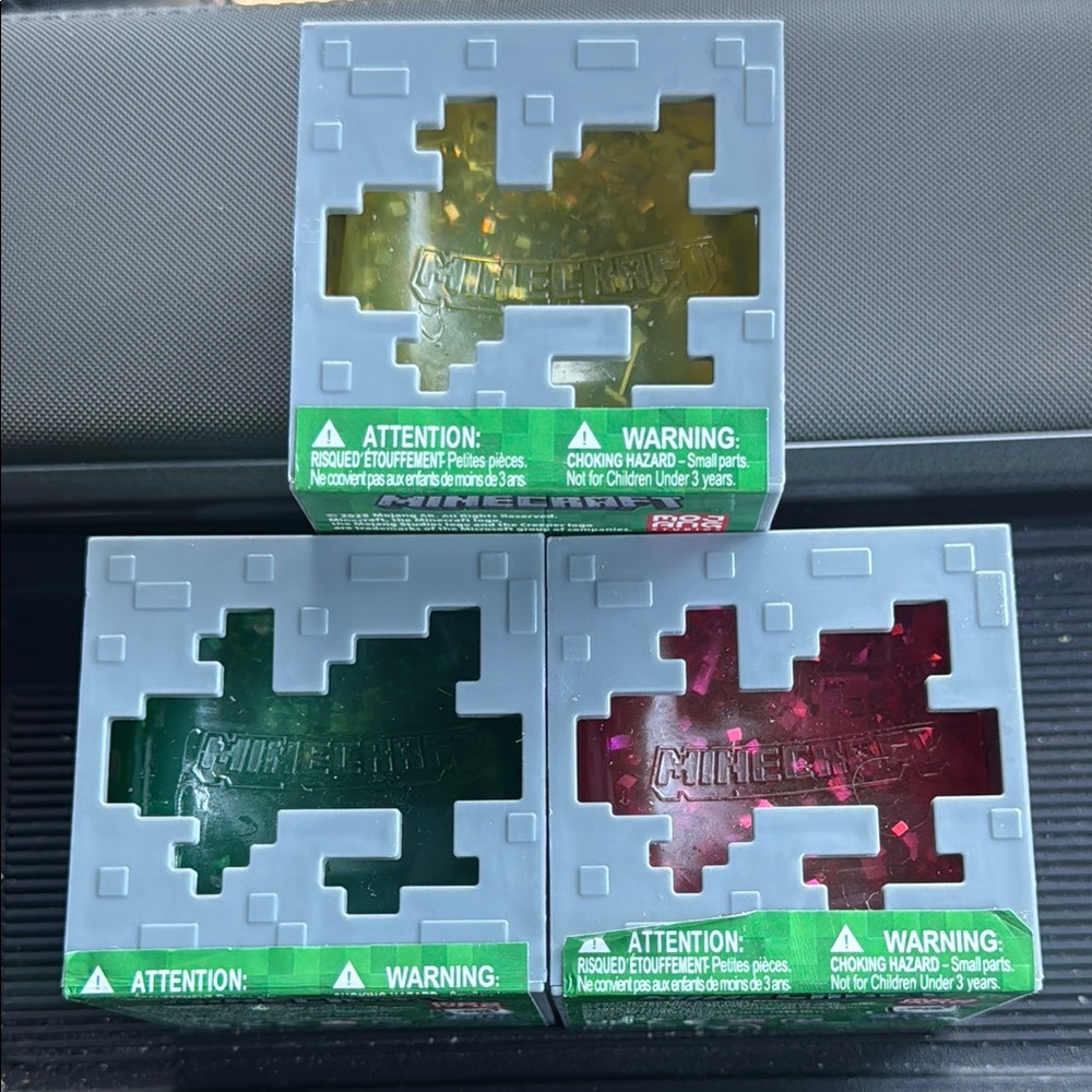 3 Minecraft Squish Jelly Cube Collectible